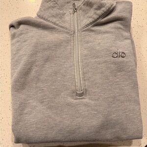 ALO Yoga Men's Light Gray Zip-Up Sweater